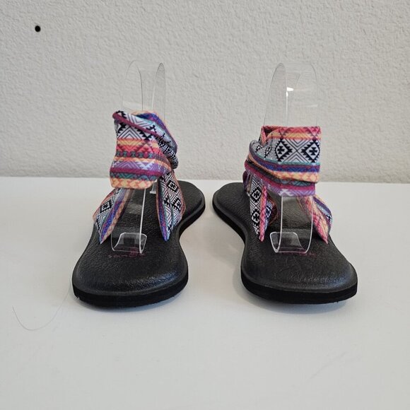 Sanuk Sling 2 Yoga Mat Aztec Southwestern Stretchy Sandals Beach Swim Womens 10 - Picture 7 of 10